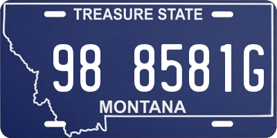 MT license plate 988581G