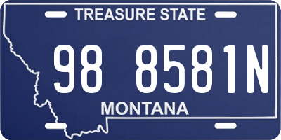 MT license plate 988581N