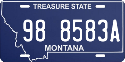 MT license plate 988583A