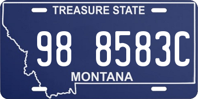 MT license plate 988583C