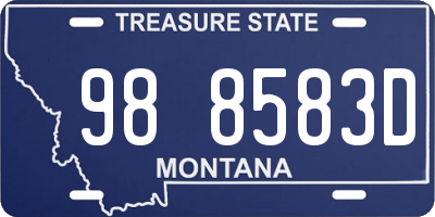 MT license plate 988583D