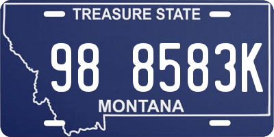 MT license plate 988583K