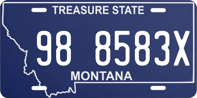 MT license plate 988583X