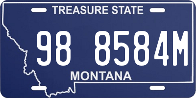 MT license plate 988584M