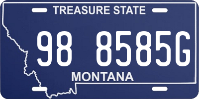 MT license plate 988585G