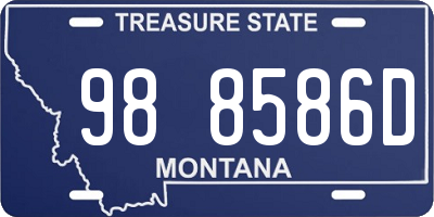 MT license plate 988586D