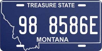 MT license plate 988586E