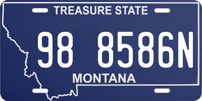MT license plate 988586N