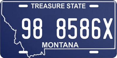 MT license plate 988586X