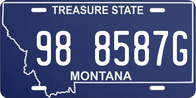 MT license plate 988587G