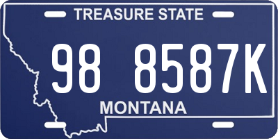 MT license plate 988587K