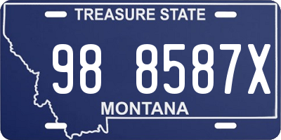 MT license plate 988587X