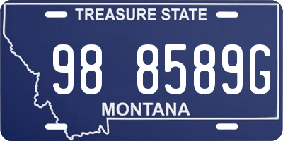 MT license plate 988589G