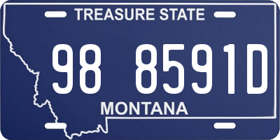 MT license plate 988591D