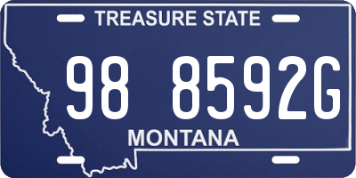 MT license plate 988592G