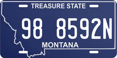 MT license plate 988592N