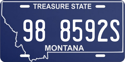 MT license plate 988592S