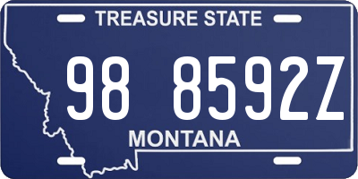 MT license plate 988592Z