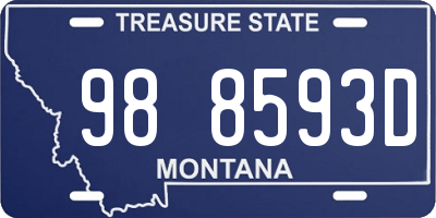 MT license plate 988593D