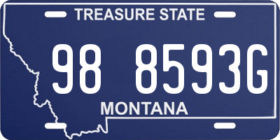 MT license plate 988593G
