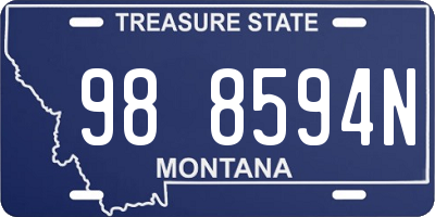 MT license plate 988594N
