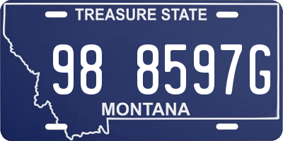 MT license plate 988597G