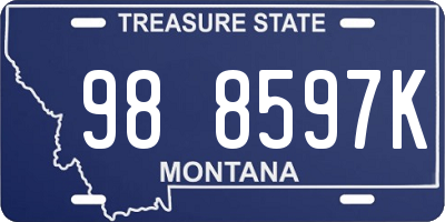 MT license plate 988597K