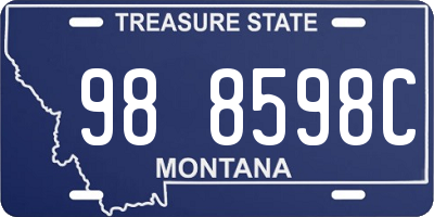 MT license plate 988598C