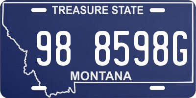MT license plate 988598G