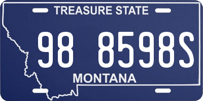 MT license plate 988598S