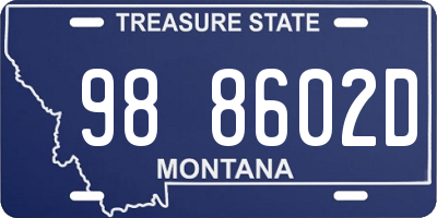 MT license plate 988602D