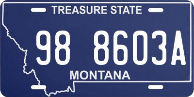 MT license plate 988603A