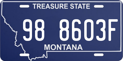 MT license plate 988603F