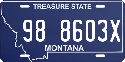 MT license plate 988603X