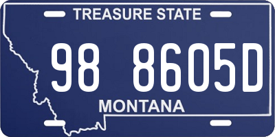 MT license plate 988605D
