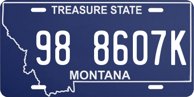 MT license plate 988607K