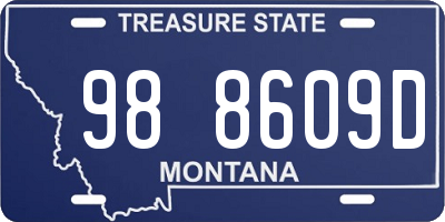 MT license plate 988609D