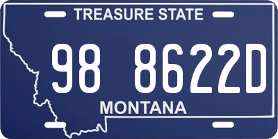 MT license plate 988622D