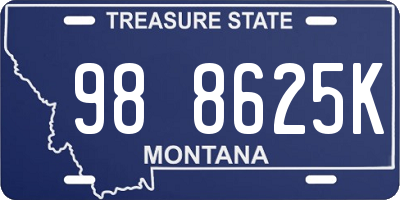 MT license plate 988625K