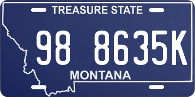 MT license plate 988635K