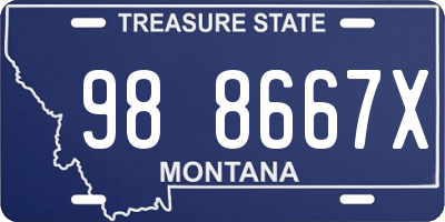 MT license plate 988667X
