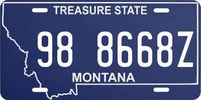 MT license plate 988668Z