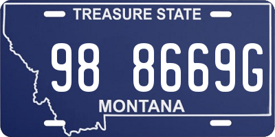 MT license plate 988669G