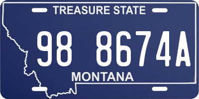 MT license plate 988674A