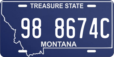 MT license plate 988674C