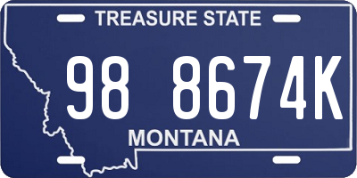 MT license plate 988674K