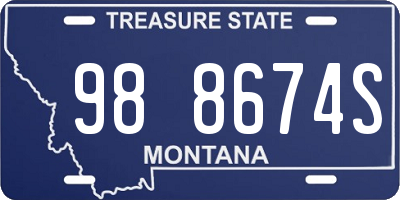 MT license plate 988674S