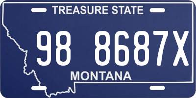 MT license plate 988687X