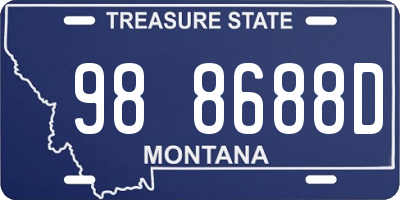 MT license plate 988688D