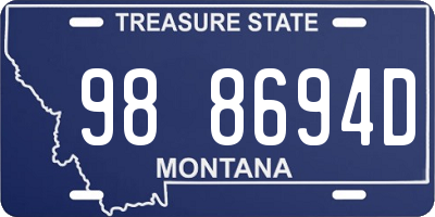 MT license plate 988694D